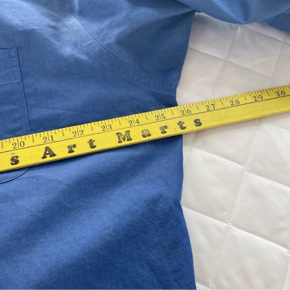 Alfani Mens Blue Iron Free Dress Shirt XL 17-1/2 blue long sleeve 100% cotton - Picture 6 of 9